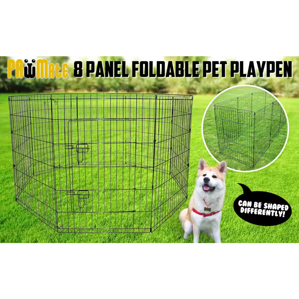 Pet Playpen Foldable Dog Cage 8 Panel 36in - Pet Care > Dog Supplies > Dog Playpens & Gates