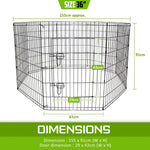 Pet Playpen Foldable Dog Cage 8 Panel 36in with Cover - Pet Care > Dog Supplies > Dog Playpens & Gates