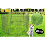 Pet Playpen Foldable Dog Cage 8 Panel 42in with Cover - Pet Care > Dog Supplies > Dog Playpens & Gates
