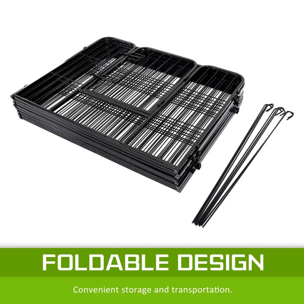 Pet Playpen Heavy Duty Foldable Dog Cage 8 Panel 32in with Cover - Pet Care > Dog Supplies > Dog Playpens & Gates
