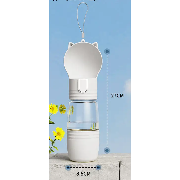 Pet portable outdoor water and food integrated cup white 8.5 * 27CM - Pet Care > Cat Supplies > Cat Bowls Feeders &