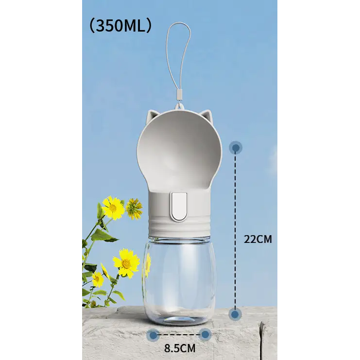 Pet portable outdoor water feeding cup grey 8.5 * 22CM - Pet Care > Cat Supplies > Cat Bowls Feeders & Waterers