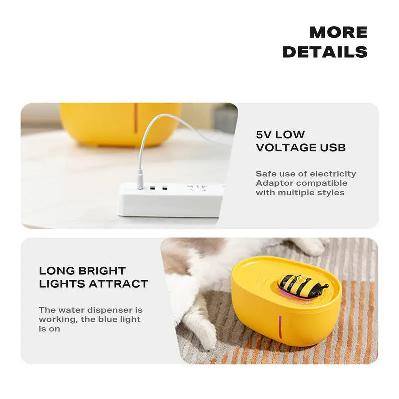 Pet Water Fountain Cat Dog Automatic Electric Sensor Drink Dispenser Filter - Pet Care > Dog Supplies > Dog Bowls