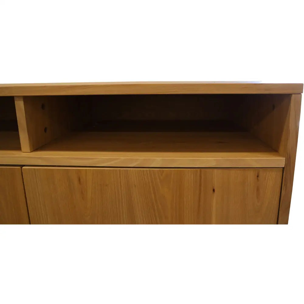 Petunia Buffet Table 160cm 3 Door 3 Niche Elm Timber Wood Metal Leg - Natural - Furniture > Living Room