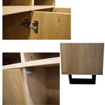 Petunia Buffet Table 160cm 3 Door 3 Niche Elm Timber Wood Metal Leg - Natural - Furniture > Living Room