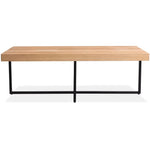 Petunia Coffee Table 120cm Elm Timber Wood Black Metal Leg - Natural - Furniture > Living Room