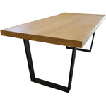 Petunia Dining Table 180cm Elm Timber Wood Black Metal Leg - Natural - Furniture > Dining