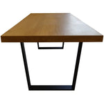 Petunia Dining Table 180cm Elm Timber Wood Black Metal Leg - Natural - Furniture > Dining
