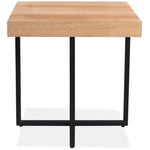Petunia Lamp Sofa Side Table 50cm Elm Timber Wood Black Metal Leg - Natural - Furniture > Living Room