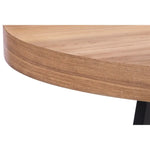 Petunia Round Dining Table 120cm Elm Timber Wood Black Metal Leg - Natural - Furniture > Dining
