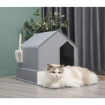Petwiz Enclosed Cat Litter Box House - Grey - Pet Care > Cat Supplies > Cat Litter