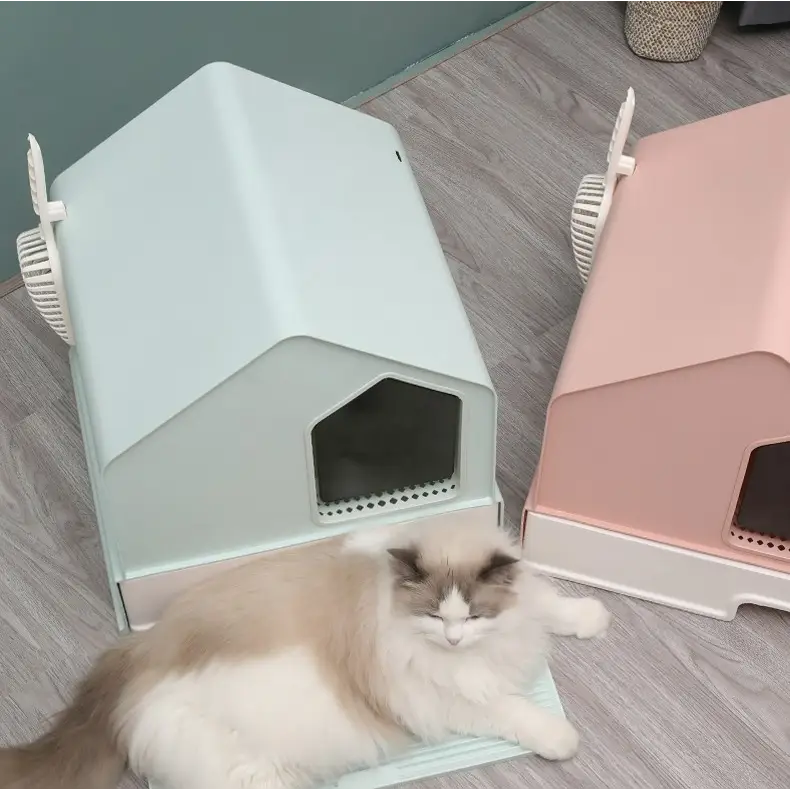 Petwiz Enclosed Cat Litter Box House - Pink - Pet Care > Cat Supplies > Cat Litter