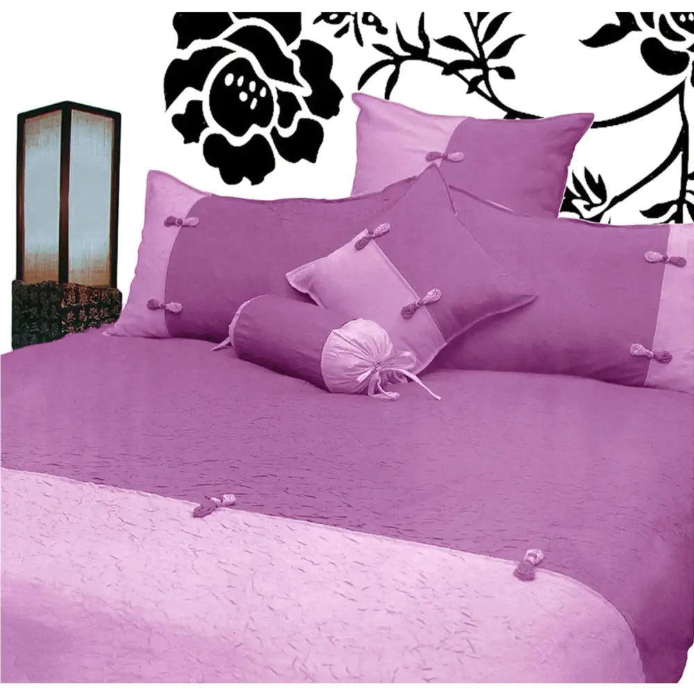 Phase 2 Scrunchie Orchid Quilt Cover Set QUEEN - Home & Garden > Bedding