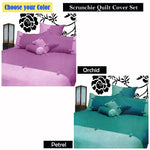 Phase 2 Scrunchie Orchid Quilt Cover Set QUEEN - Home & Garden > Bedding