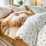 Phil Bear Thick Brushed Cotton 4-Piece Bed Sheet Set (1.5m Bed) - Fits 200x230cm Duvet - Home & Garden > Bedding >