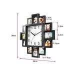 Photo Frame Clock Picture Collage 12-P Display Wall Clock Photowall Home Décor - Home & Garden > Decor