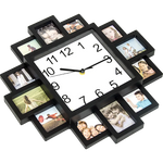 Photo Frame Clock Picture Collage 12-P Display Wall Clock Photowall Home Décor - Home & Garden > Decor