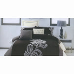 Pierre Black Grey Quilt Cover Set QUEEN - Home & Garden > Bedding