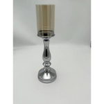 Pillar Silver Candle Holder - set of 2 - Home & Garden > Decor > Vases & Table Decor