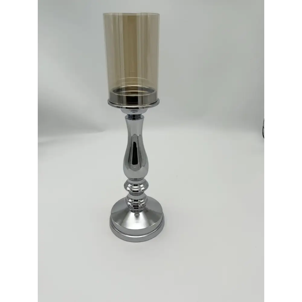 Pillar Silver Candle Holder - set of 2 - Home & Garden > Decor > Vases & Table Decor