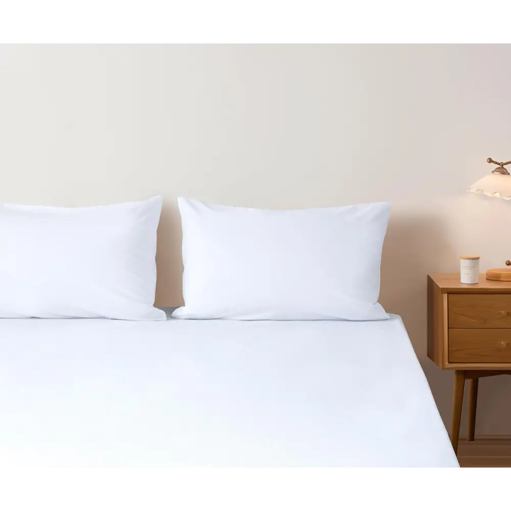 Pillow Cover Protector - Waterproof Terry Toweling Bed Pillow Protector with Zipper Closure - Soft Breathable