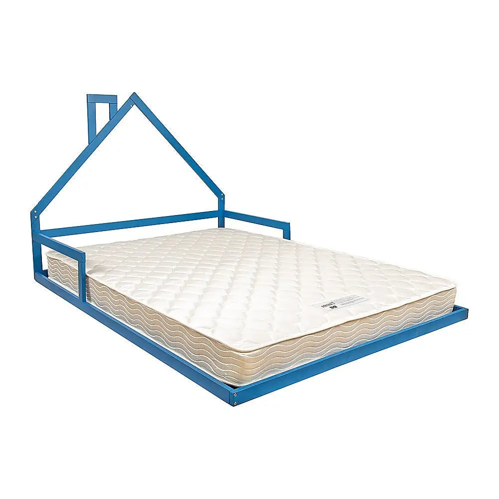 Pine Wood Floor Bed House Frame for Kids and Toddlers - Furniture > Bedroom > Beds & Bed Frames