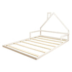 Pine Wood Floor Bed House Frame for Kids and Toddlers - Furniture > Bedroom > Beds & Bed Frames