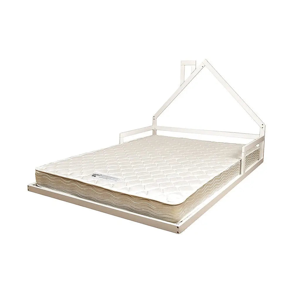 Pine Wood Floor Bed House Frame for Kids and Toddlers - Furniture > Bedroom > Beds & Bed Frames