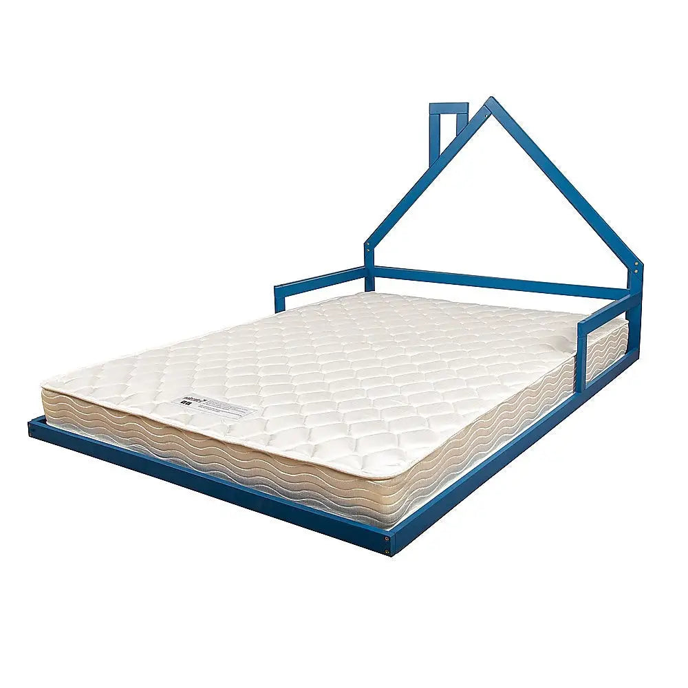 Pine Wood Floor Bed House Frame for Kids and Toddlers - Furniture > Bedroom > Beds & Bed Frames