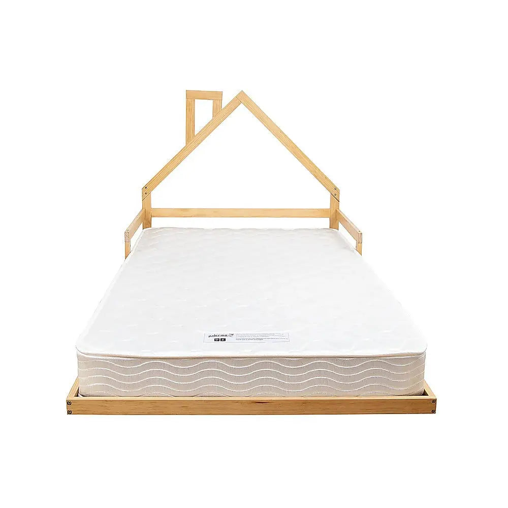 Pine Wood Floor Bed House Frame for Kids and Toddlers - Furniture > Bedroom > Beds & Bed Frames