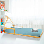 Pine Wood Floor Bed House Frame for Kids and Toddlers - Furniture > Bedroom > Beds & Bed Frames