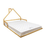 Pine Wood Floor Bed House Frame for Kids and Toddlers - Furniture > Bedroom > Beds & Bed Frames
