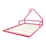 Pine Wood Floor Bed House Frame for Kids and Toddlers - Furniture > Bedroom > Beds & Bed Frames