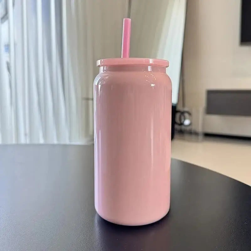 Pink 16oz 304 Stainless Steel Insulated Travel Mug - Portable Outdoor Coffee Cup Double-Wall Thermos for Hot & Cold