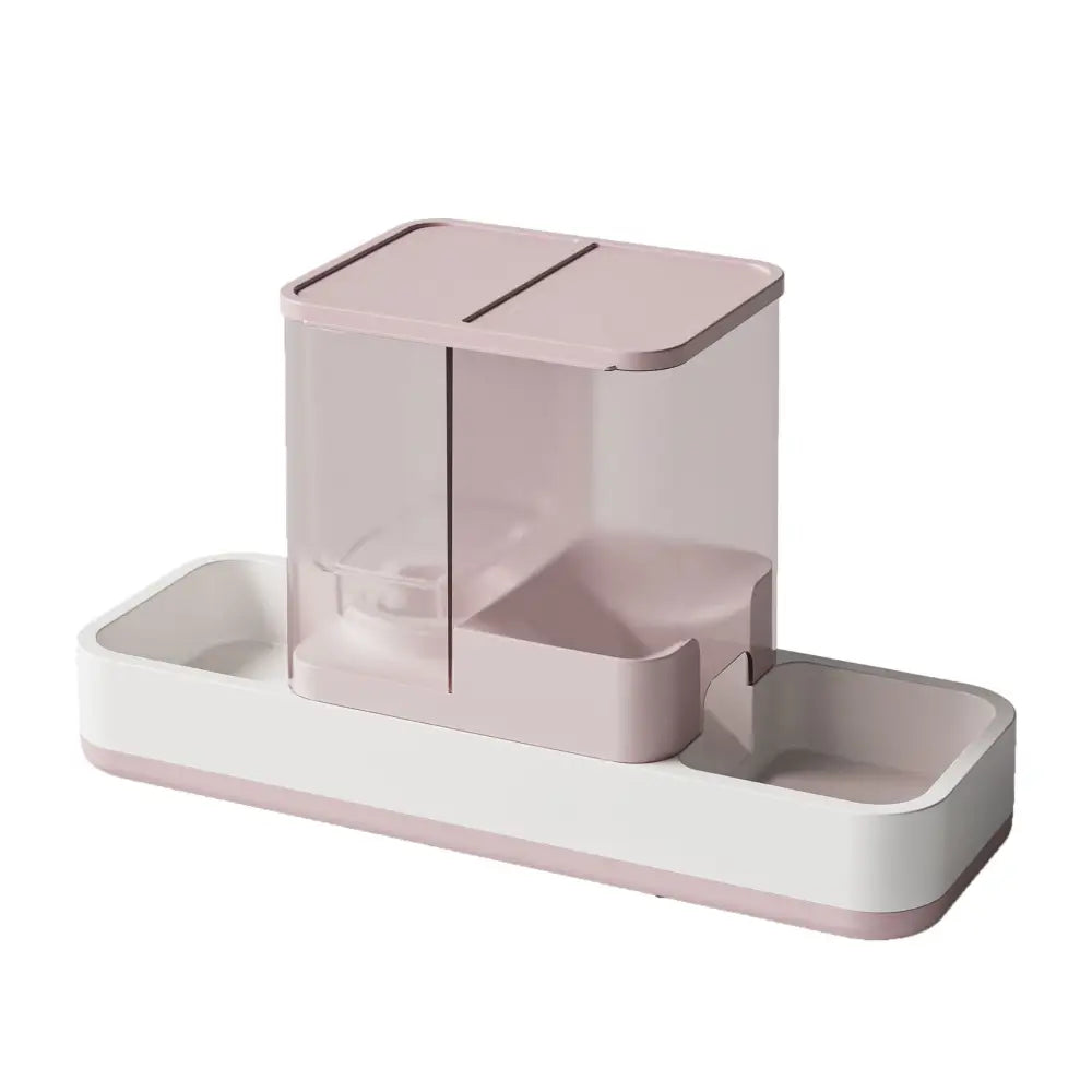 Pink 2-in-1 Automatic Pet Water and Food Dispenser - Gravity Feeder for Cats and Dogs - Pet Care > Cat Supplies > Cat