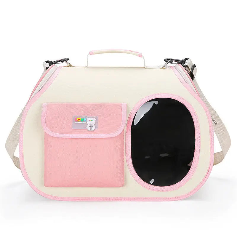 Pink Colors Pet Carrier Backpack Breathable Cat Carrier Backpack with Transparent Window Airline Approved Dog Backpack