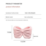 Pink Creative Ceramic Bowknot Toothbrush Holder - Elegant Bathroom Storage for Electric Toothbrush and Toothpaste