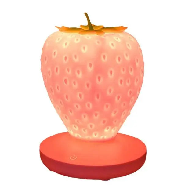 Pink Cute Silicone Strawberry Night Light - USB Rechargeable Touch Control - Home & Garden > Lighting > Night Lights &