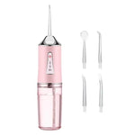 Pink Electric Portable Water Flosser - Smart 4-Head Oral Irrigation Teeth Cleaner Pulse Cleaning for Home Use - Home &