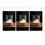 Pink Glass Mountain Ambient Night Light - USB Rechargeable Touch Control Bedside Lamp - Adjustable 3-Color Light - Home