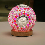 Pink Handmade Mosaic Glass Lamp - Vibrant Decorative Table Light - Home & Garden > Lighting > Night Lights & Ambient