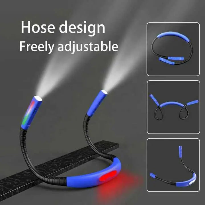 Pink Hands-Free Adjustable LED Neck Reading Light with 3 Modes for Night Walking and Reading - Home & Garden > Lighting