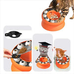 Pink Interactive Slow Feeder Cat Bowl - 15° Tilt Design Puzzle Feeder for Healthy Eating - Pet Care > Cat Supplies >