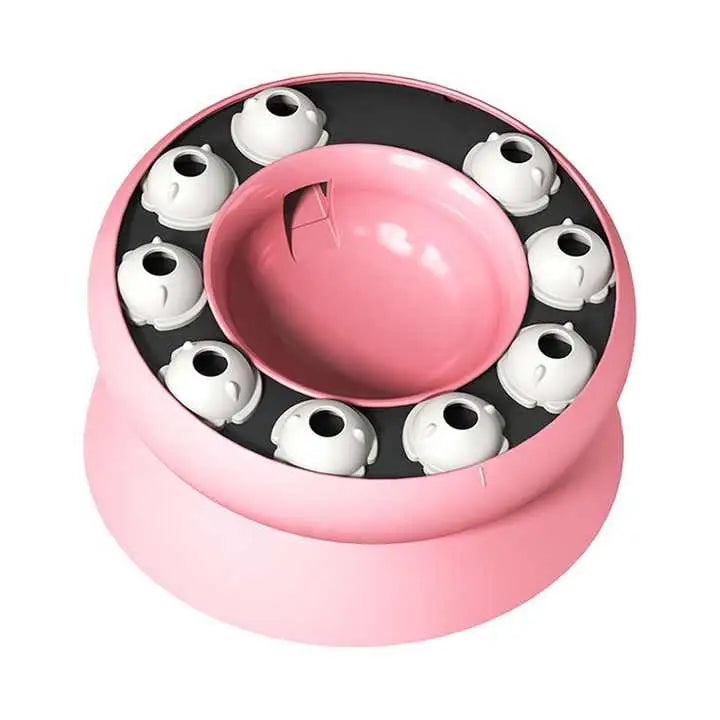Pink Interactive Slow Feeder Cat Bowl - 15° Tilt Design Puzzle Feeder for Healthy Eating - Pet Care > Cat Supplies >