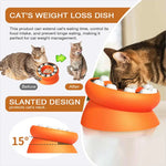 Pink Interactive Slow Feeder Cat Bowl - 15° Tilt Design Puzzle Feeder for Healthy Eating - Pet Care > Cat Supplies >