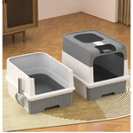 Pink Large Enclosed Cat Litter Box with Drawer and Scoop-Odor Control Removable Tray Easy Clean Design - Pet Care > Cat