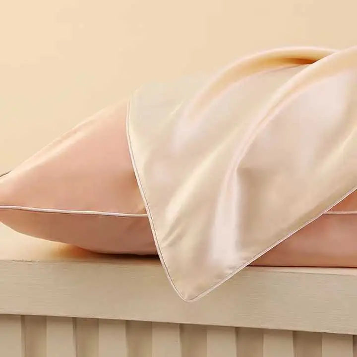 Pink Luxury Double-Sided Satin Silk Pillowcase - Summer Cooling Polyester Pillow Cover Set(Without Pillow Core) - Home