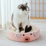 Pink Pig Cat Scratcher Bed - Cute Animal Design Sisal Pad for Scratching & Resting 40*40*10cm - Pet Care > Cat Supplies