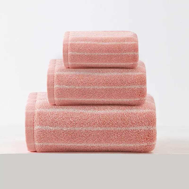 Pink Soft and Absorbent Cotton Towel Set | 3-Piece Luxury Bath Towels - Ideal for Adults Face & Bath Towels - Home &