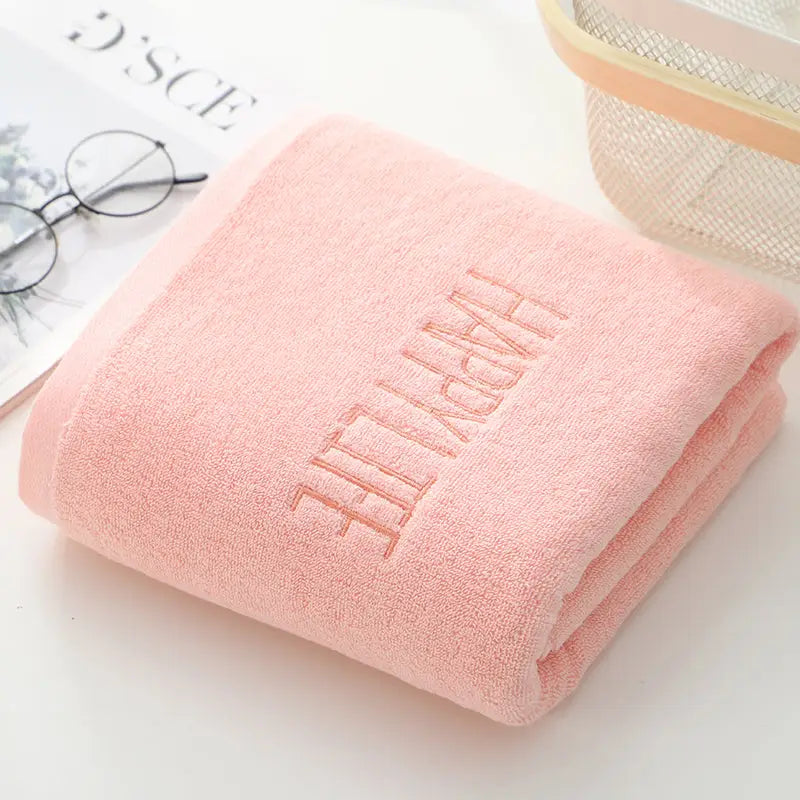 Pink Soft Cotton Bath Towel - 70x140cm Quick Dry Super Absorbent - Home & Garden > Bathroom Accessories > Bath Towels &